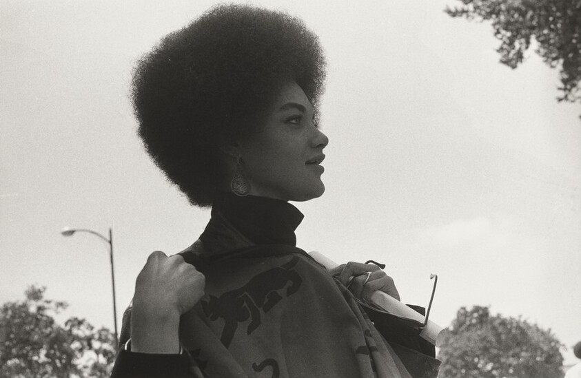 Kathleen Cleaver, Communications Secretary of the Black Panther Party and wife of Eldridge Cleaver at Free Huey Rally, DeFremery Park, Oakland, California