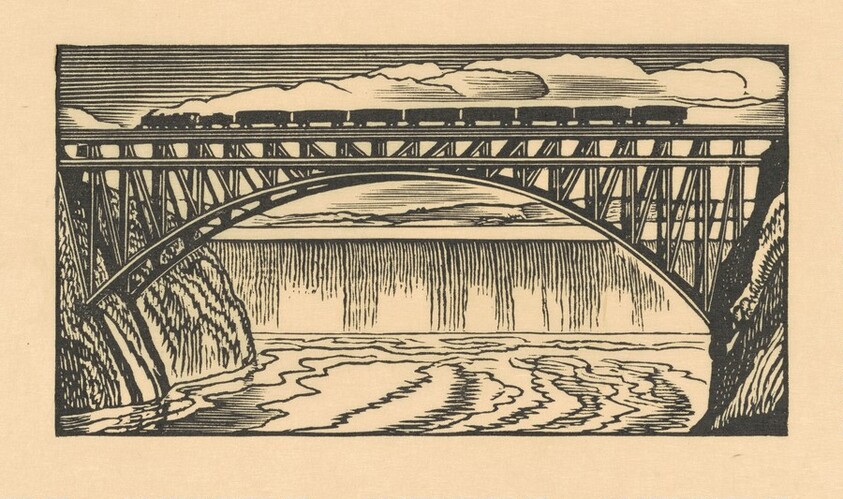 Waterfall and Bridge