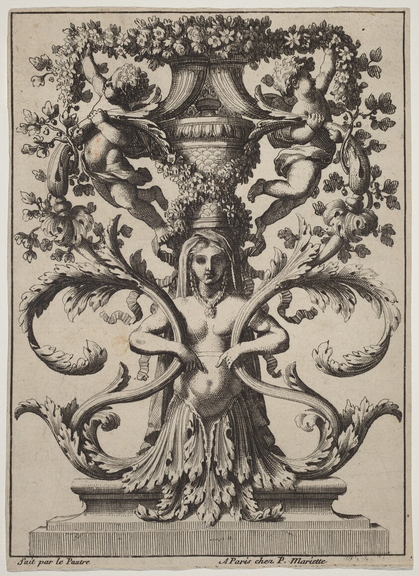 Ornament with a Woman Turning to Foliage