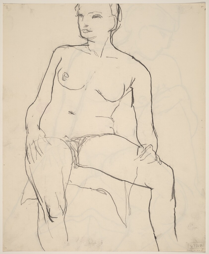 Untitled [seated nude turning her head to the right] [verso]