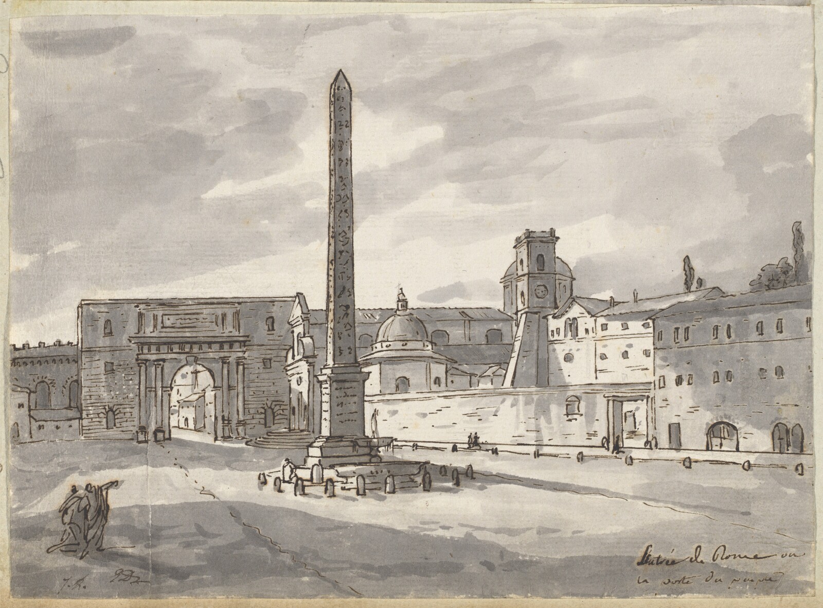 The Piazza del Popolo, Jacques-Louis David, 1775/80