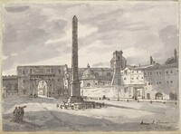 The Piazza del Popolo, Jacques-Louis David, 1775/80