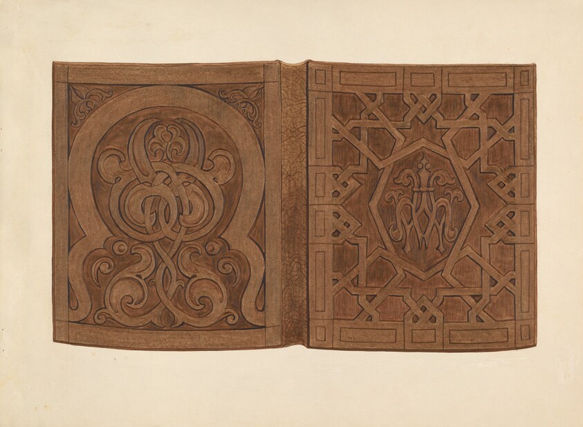 Hand-carved Walnut Book Covers