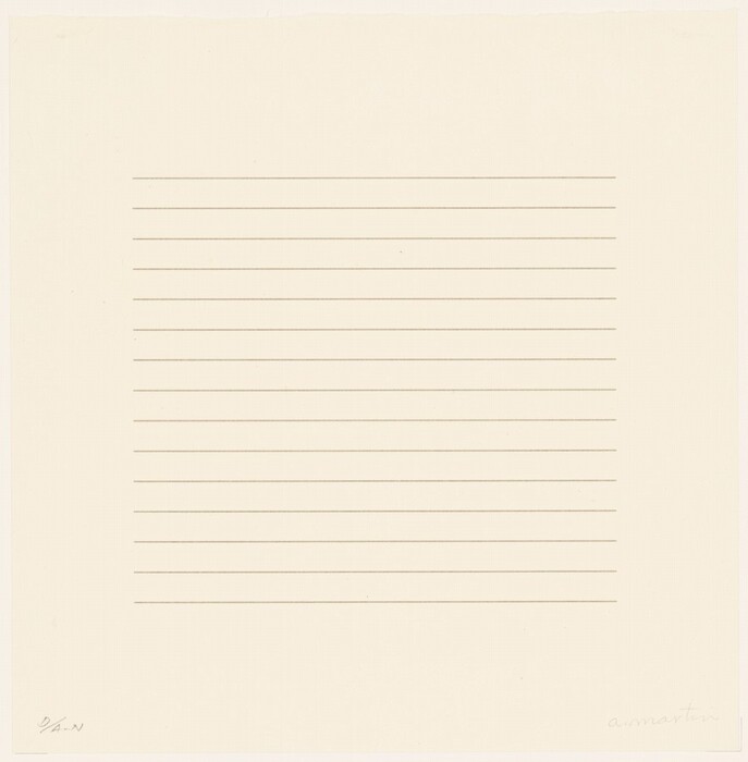 The image shows evenly spaced horizontal lines drawn across a light-colored background, creating a grid-like pattern. The structured linear arrangement is simple yet orderly.