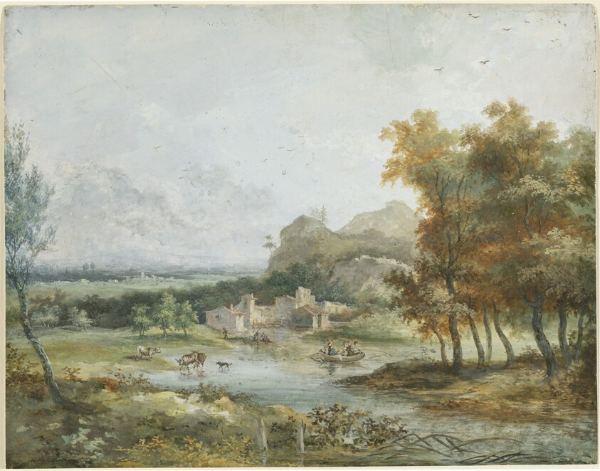 Italian Landscape with a Boating Party