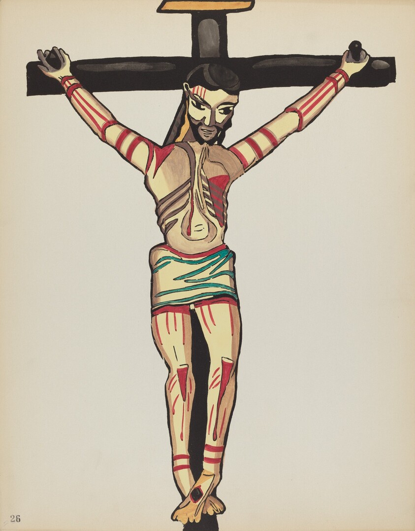 Plate 26: Christ Crucified, Taos: From Portfolio "Spanish Colonial Designs of New Mexico"