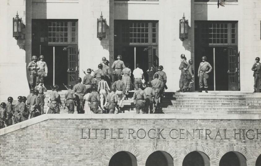 Title from caption on object: “Second on List of Foremost Stories was Little Rock's Integration Crisis...”