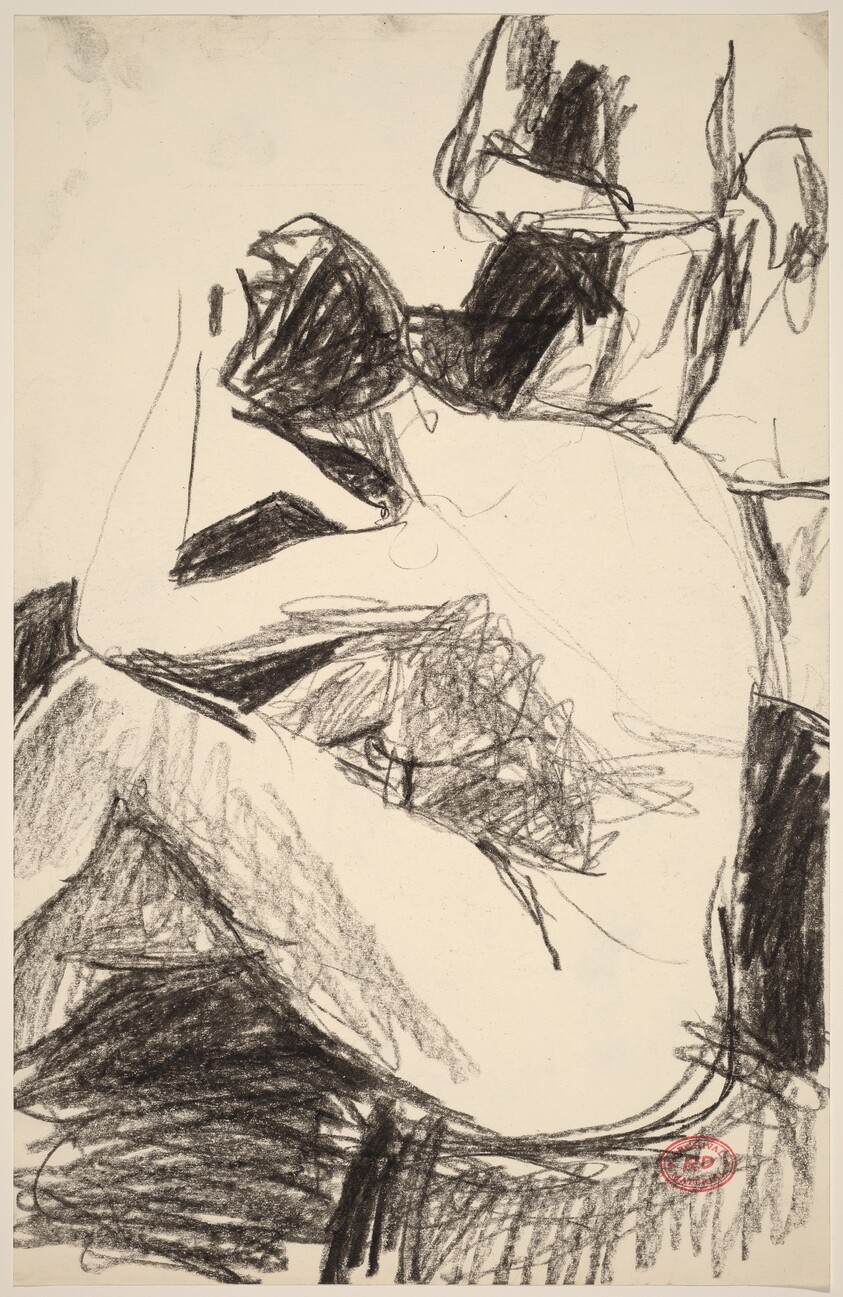 Untitled [rear view of female nude with standing figure]