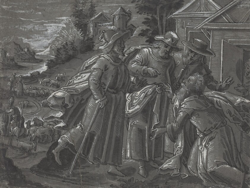 Abraham Entertaining the Angels [verso]