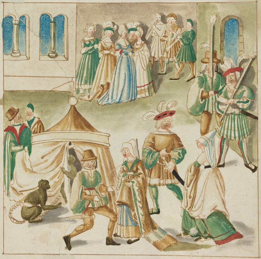 Court Amusements with Two Monkeys