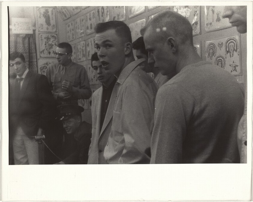 Men in tattoo parlor--Los Angeles