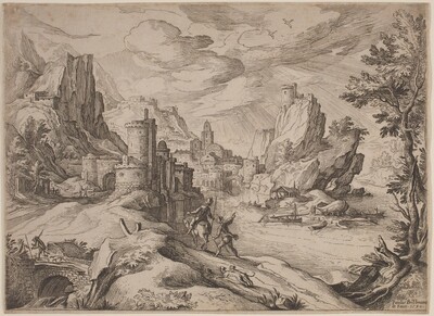 River Landscape with Travelers