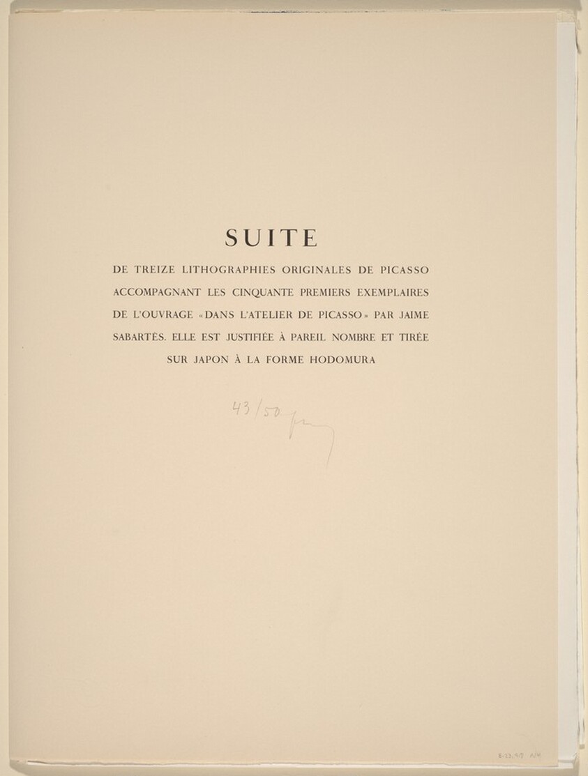 Jaime Sabartes' "Dans l'Atelier de Picasso"