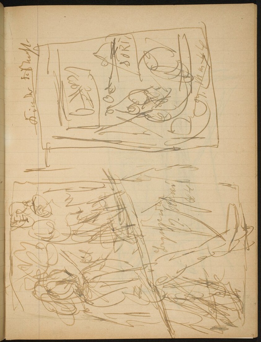 Zwei bezeichnete Skizzen (Two Sketches with Inscriptions) [p. 9]