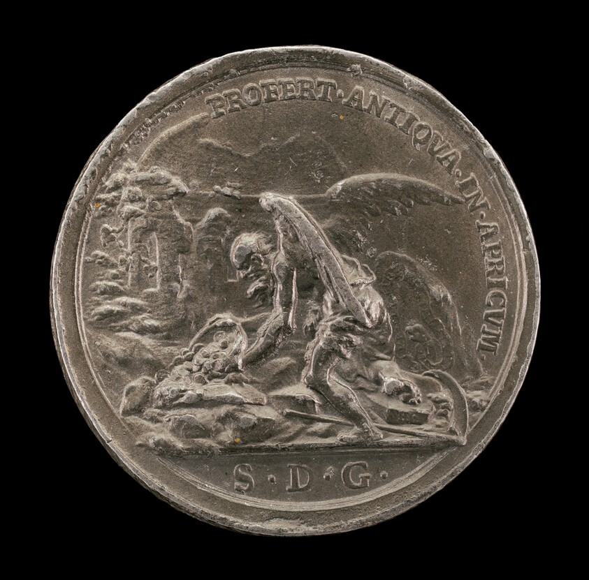 Saturn (Time) Discovering Treasures in Ruins [reverse]