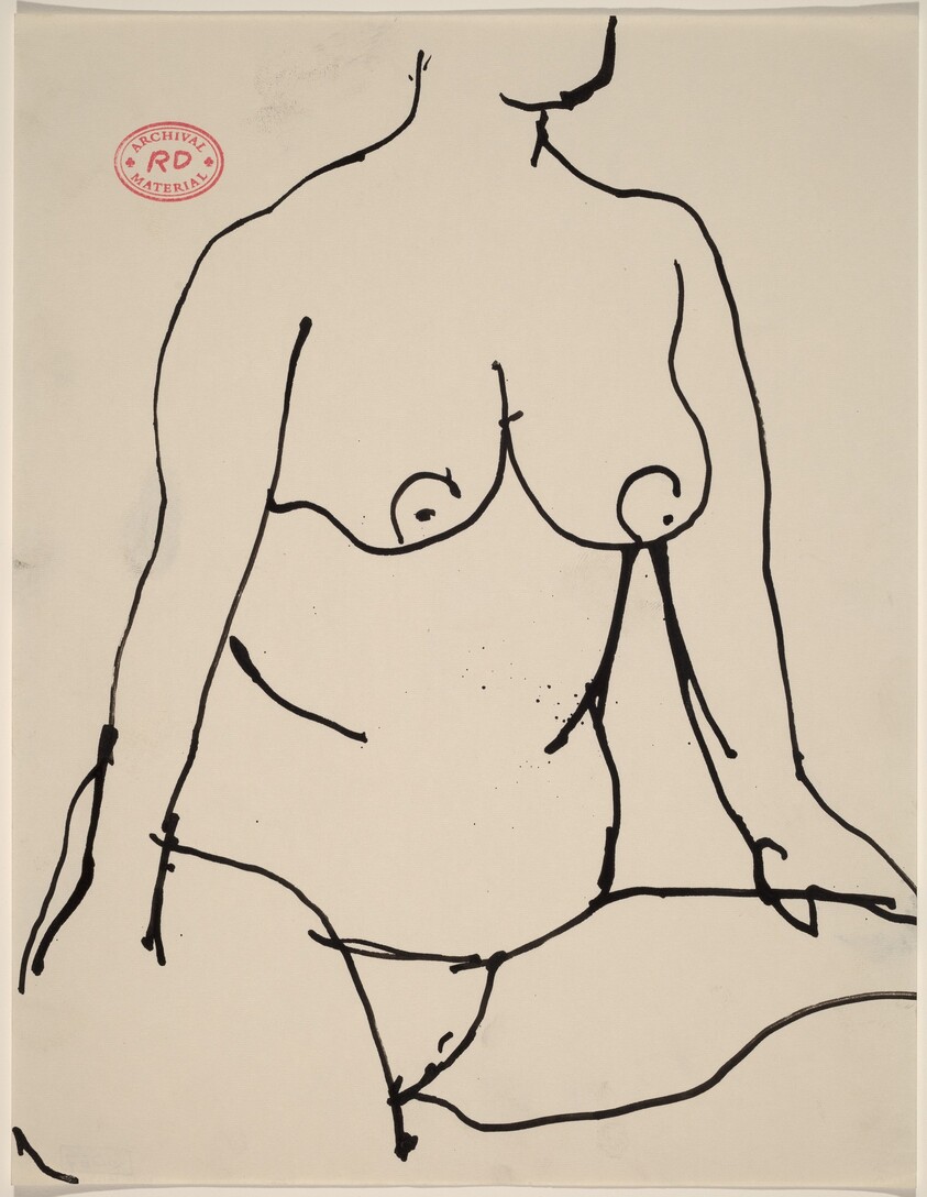 Untitled [nude seated resting her hands on her thighs]