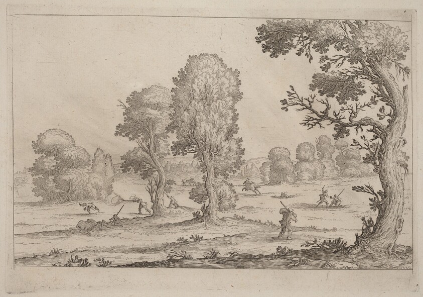 Men Fighting in a Landscape