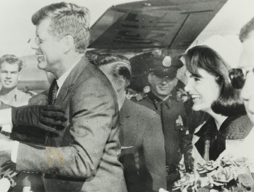 Mrs. Kennedy and President Arrive in Dallas
