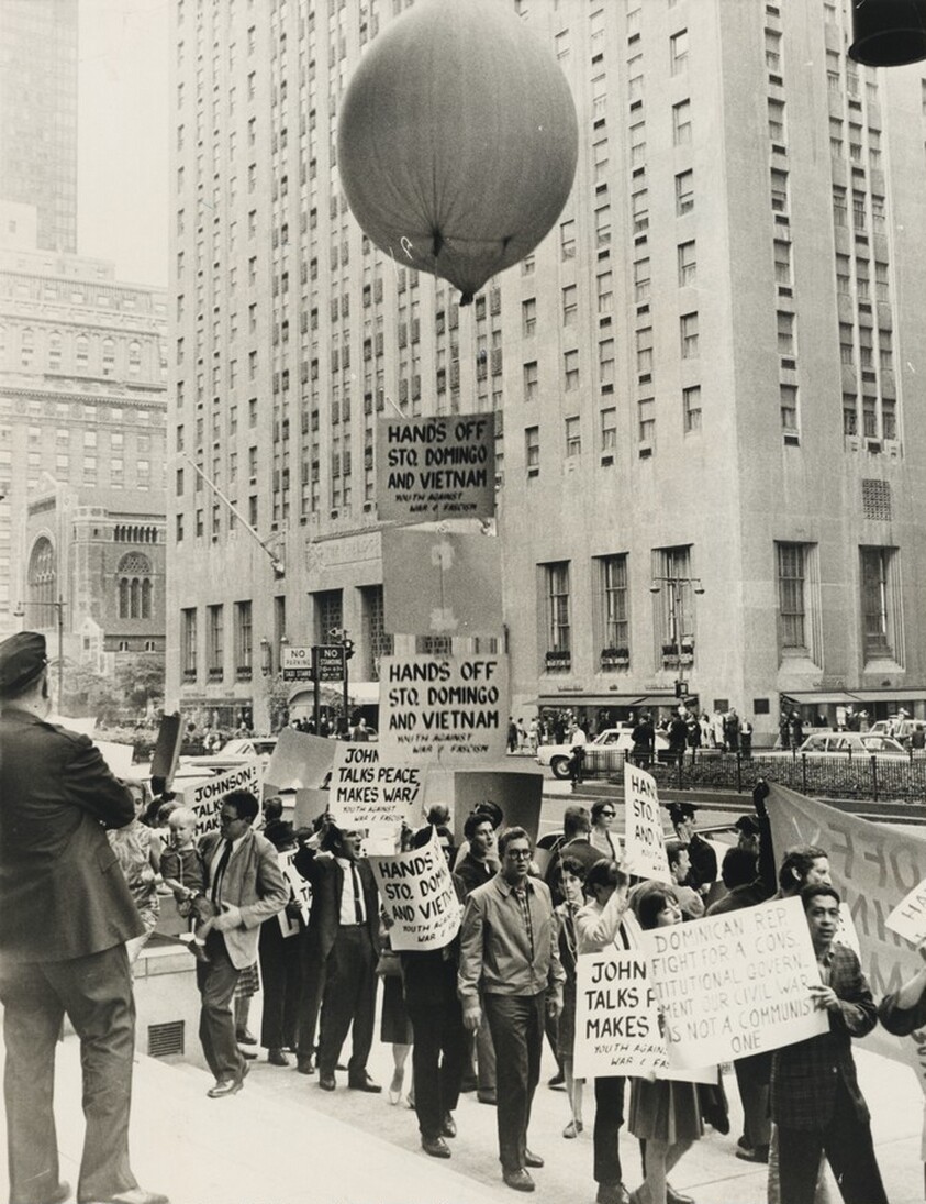 Title from caption on object: “Greet President with Protests”