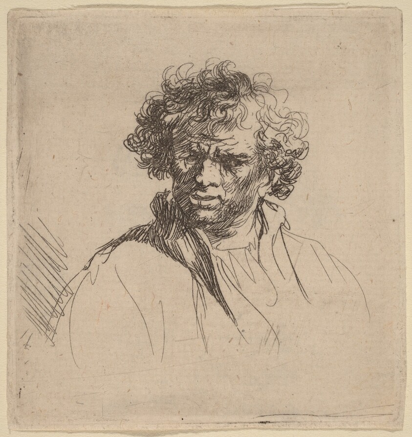 Curly-Headed Man with a Wry Mouth
