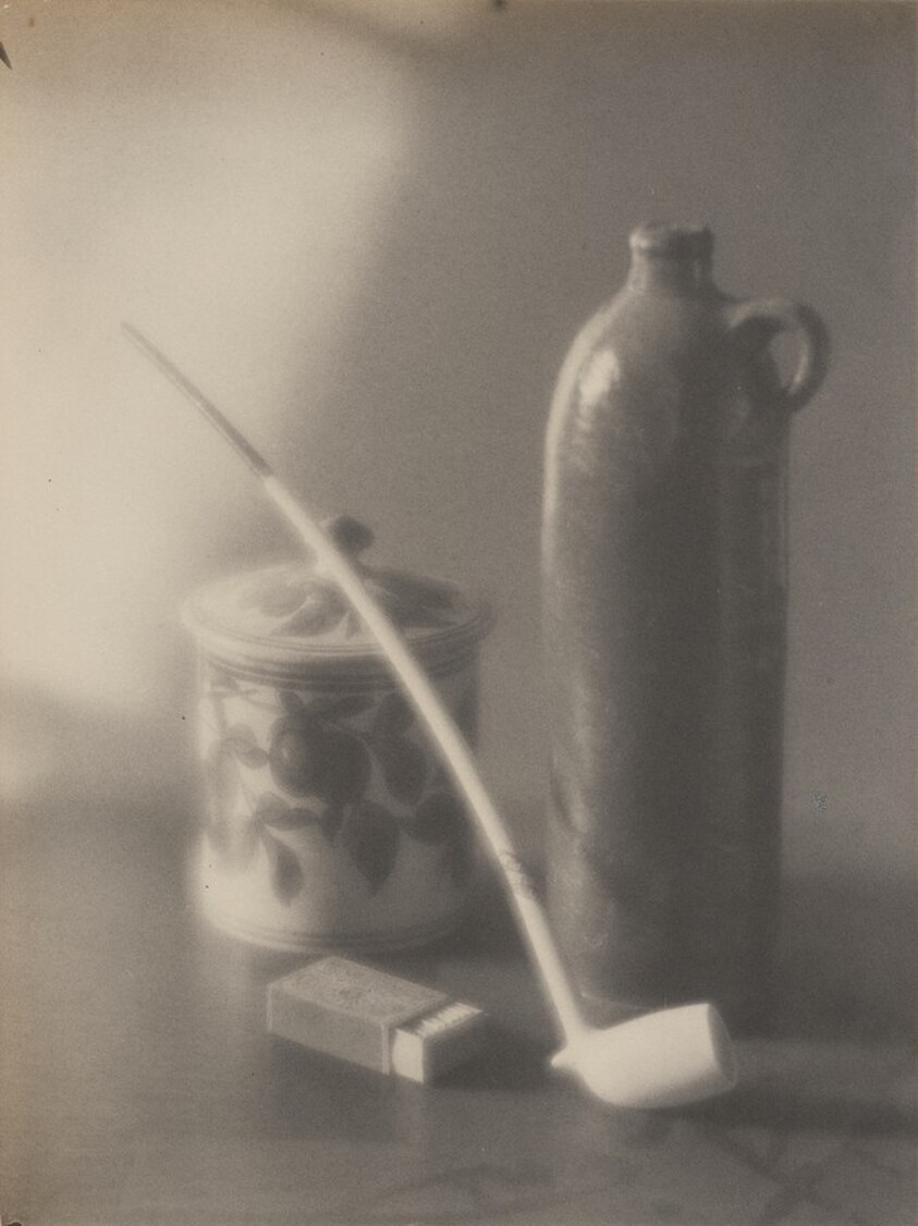 Still Life with Crockery, Matchbox, and Pipe