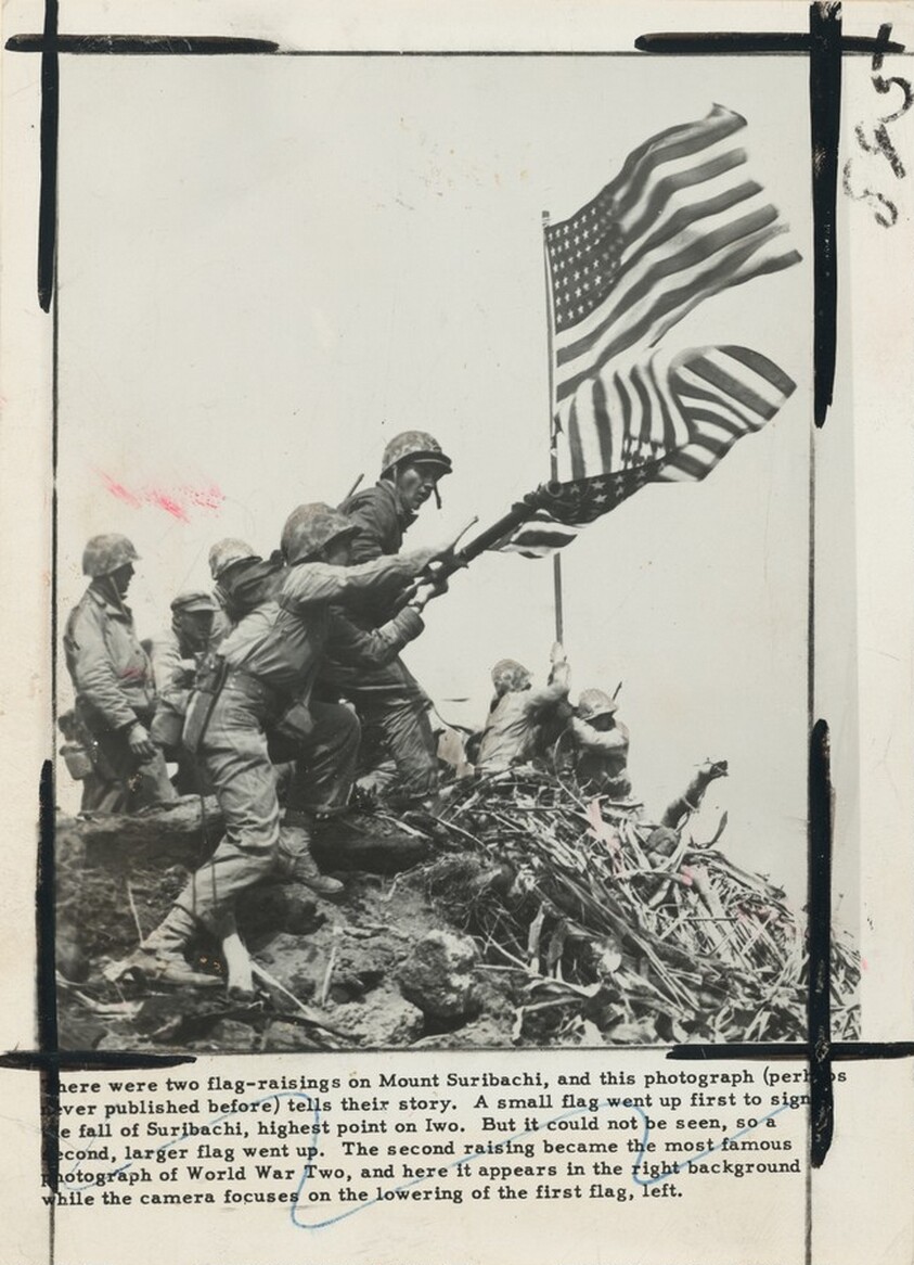 Title from caption on object: "There Were Two Flag Raisings on Mount Suribachi..."