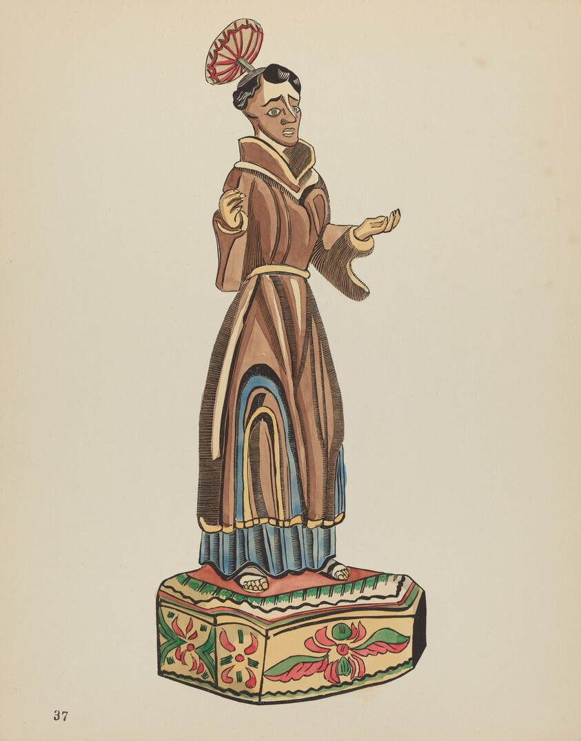 Plate 37: St. Anthony Bulto: From Portfolio "Spanish Colonial Designs of New Mexico
