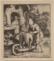 Knifegrinder at Work Outside a Cobbler's Workshop, Adriaen van Ostade, c. 1653