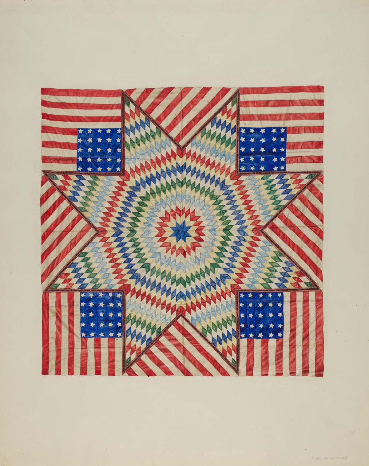 Star and Flag Design Quilt