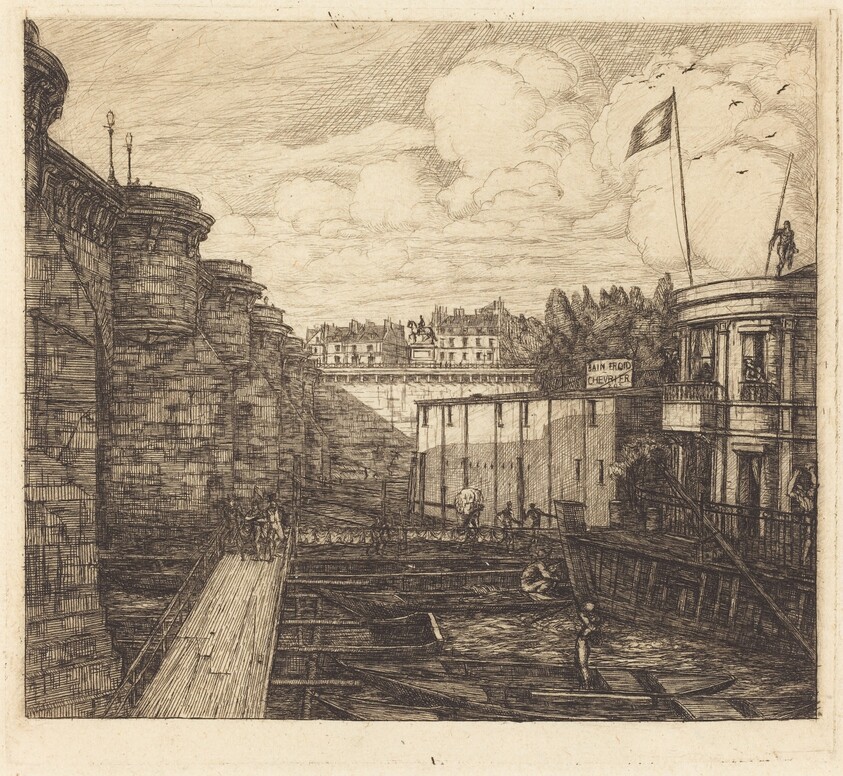 Bain-froid chevrier, dit "de l'École" (Chevrier's Cold-Bath Establishment, Sometimes called the "School-Baths")