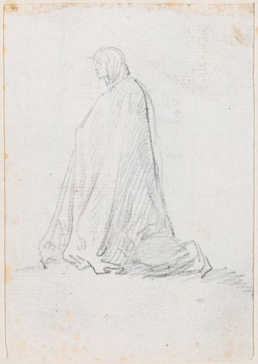 Kneeling Figure in a Hooded Robe [verso]