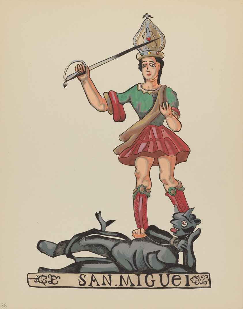 Plate 38: St. Michael: From Portfolio "Spanish Colonial Designs of New Mexico