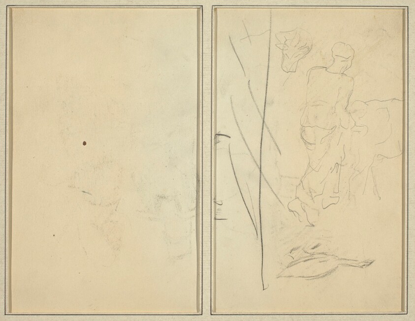 Woman with Cow, and Goose; Counterproof [verso]
