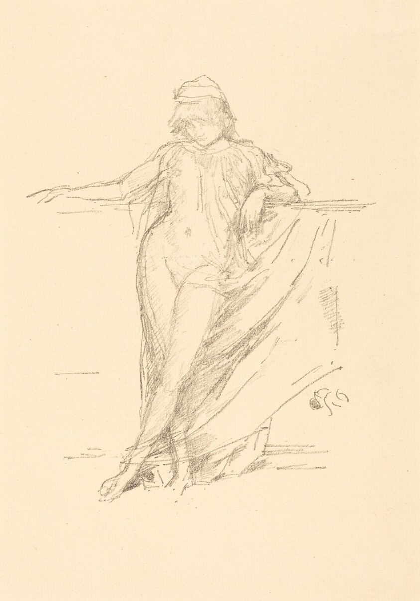 Little Draped Figure, Leaning