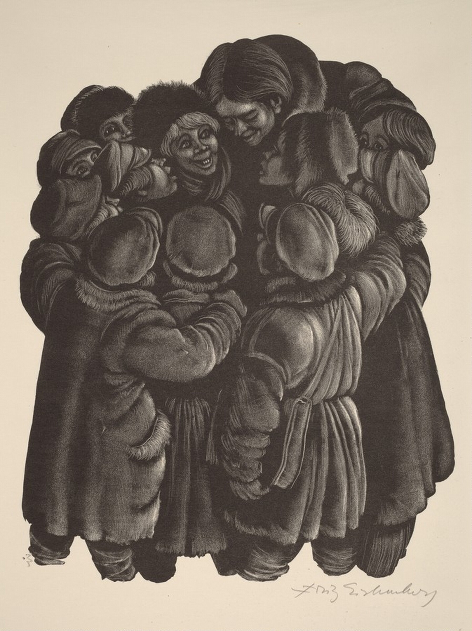 "Hurrah for Karamazov!" (Epilogue, facing p.602), Fritz Eichenberg, 1949