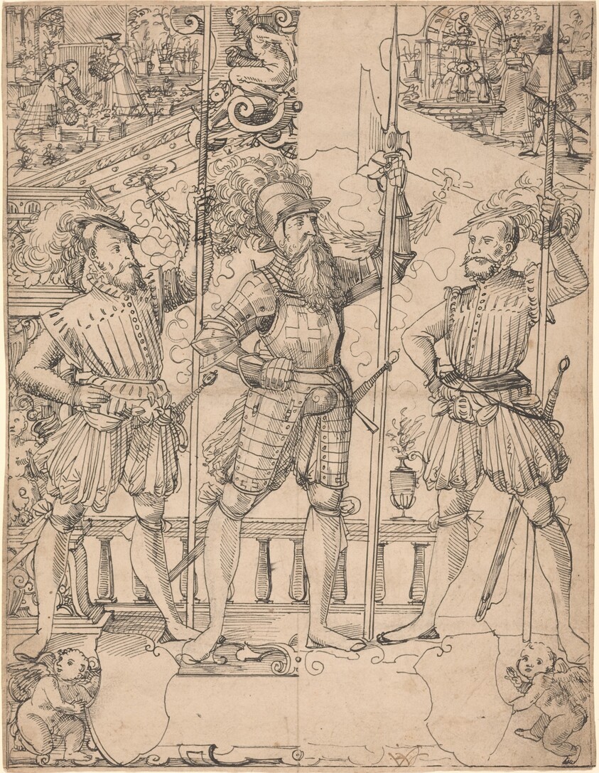 Halberdier and Two Pikemen
