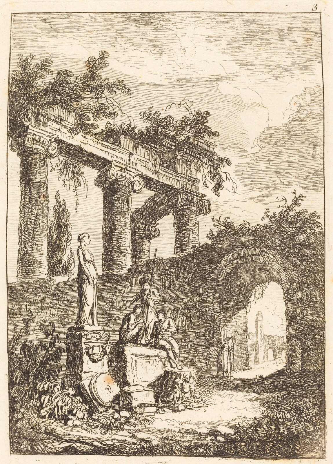The Statue before the Ruins, Hubert Robert