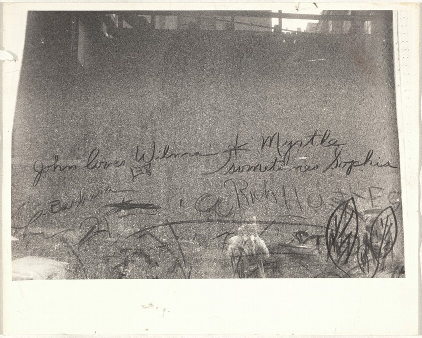 Handwriting on window, convention hall--Chicago