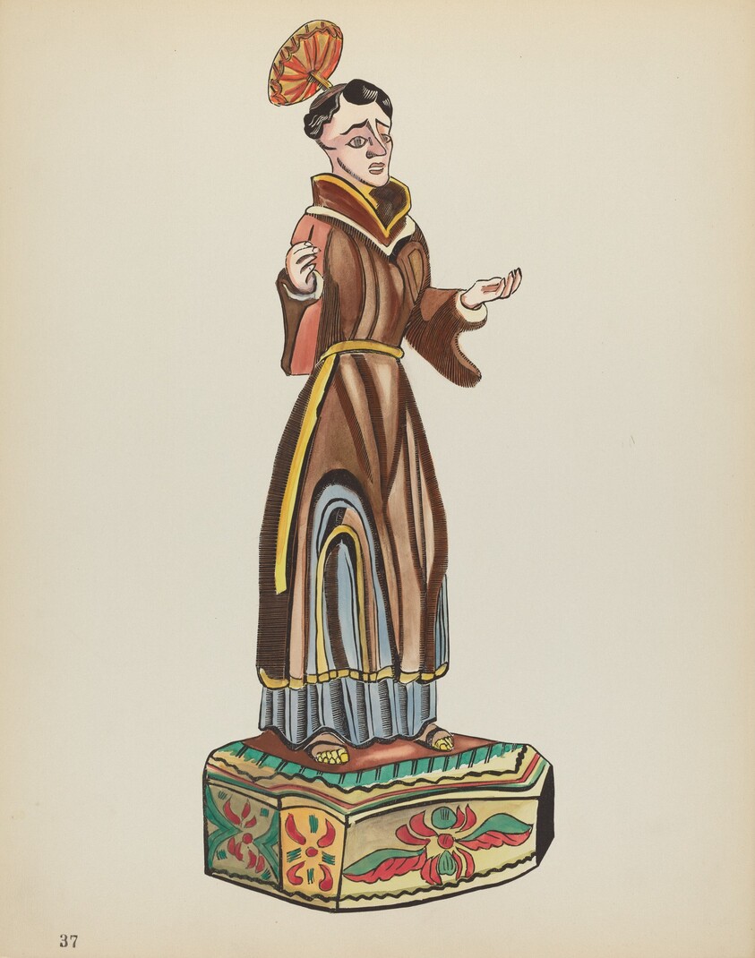 Plate 37: Saint Anthony: From Portfolio "Spanish Colonial Designs of New Mexico"