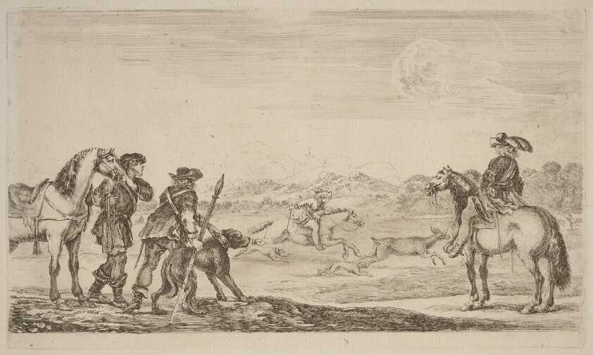 Small Deer Chased by a Cavalier