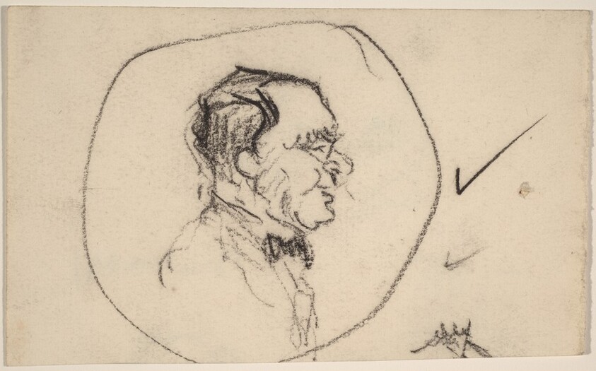 Profile Portraits of Men [recto and verso]