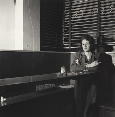 Girl Sitting Alone in the 'Sea Grill,' a Bar and Restaurant, Waiting for a Pick-up, Washington, D.C.