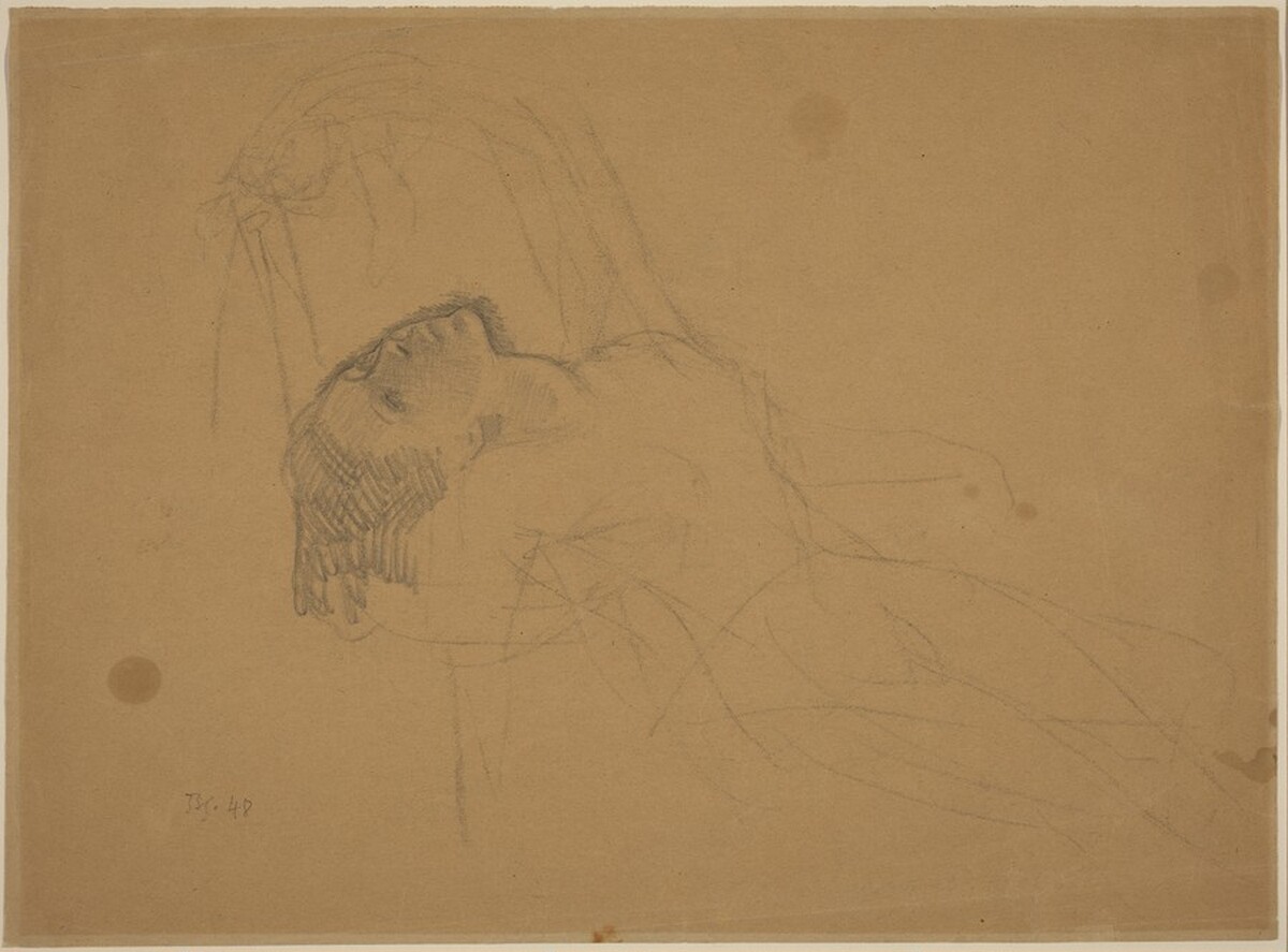 Nude Girl Stretched Out on a Chair [recto]