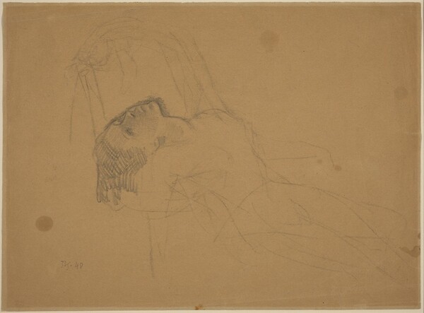 Nude Girl Stretched Out on a Chair [recto]