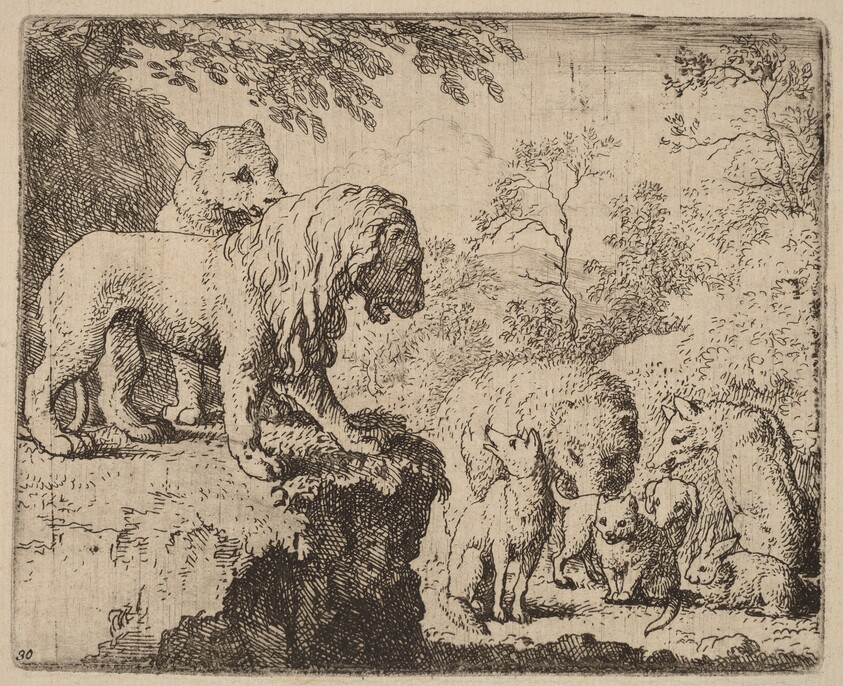 The Lion Pardons Reynard before the Other Animals