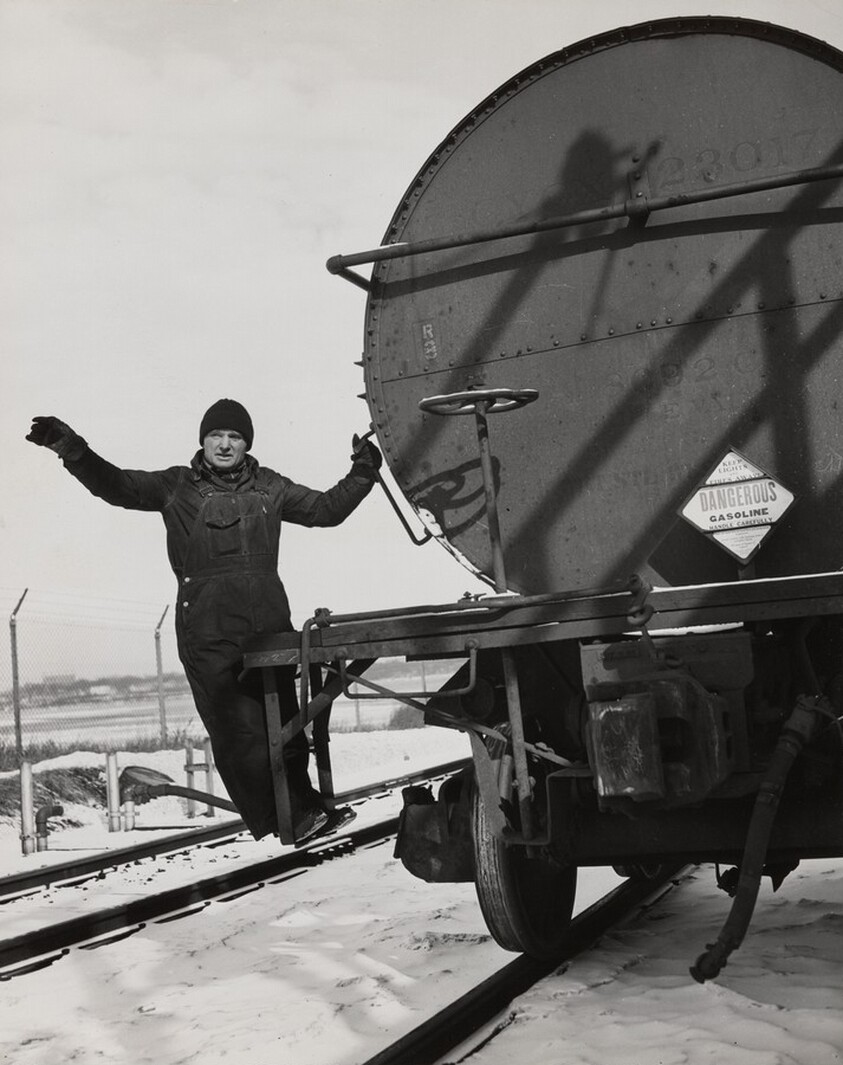 Switching a car for a load of high octane gas at the Portland Bulk Plant, Portland, Maine