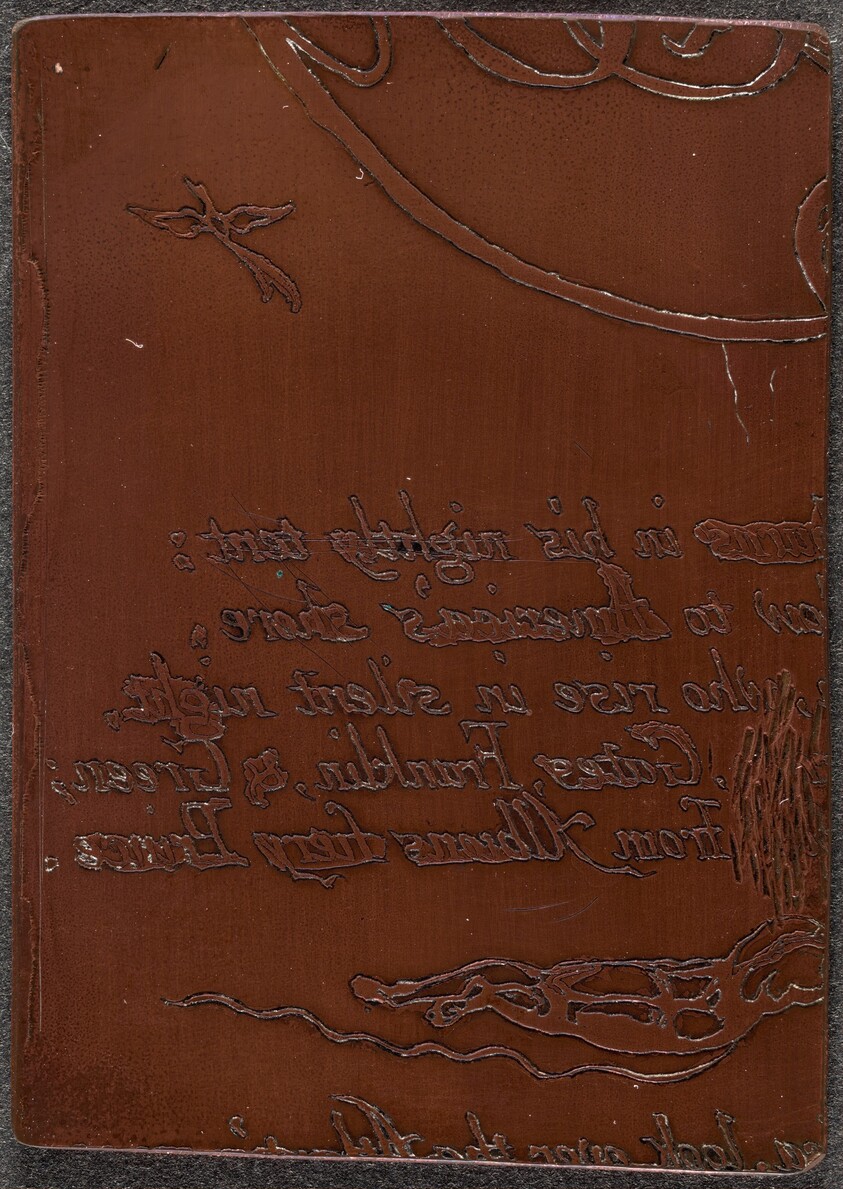 Fragment of cancelled plate for "A Prophecy" [recto]