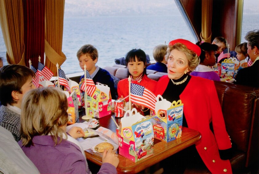 Nancy Reagan with Children, Lake Geneva, Switzerland
