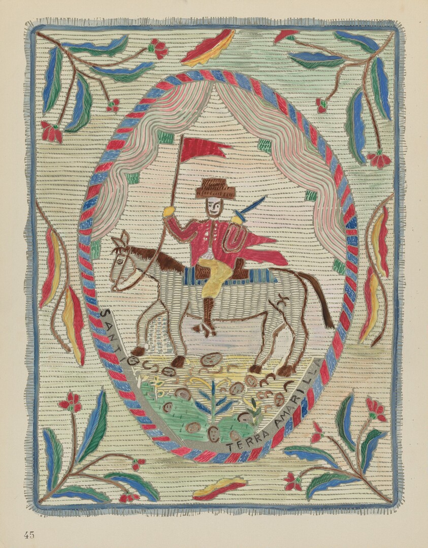 Plate 45: Embroidered Bedspread (St. James): From Portfolio "Spanish Colonial Designs of New Mexico"