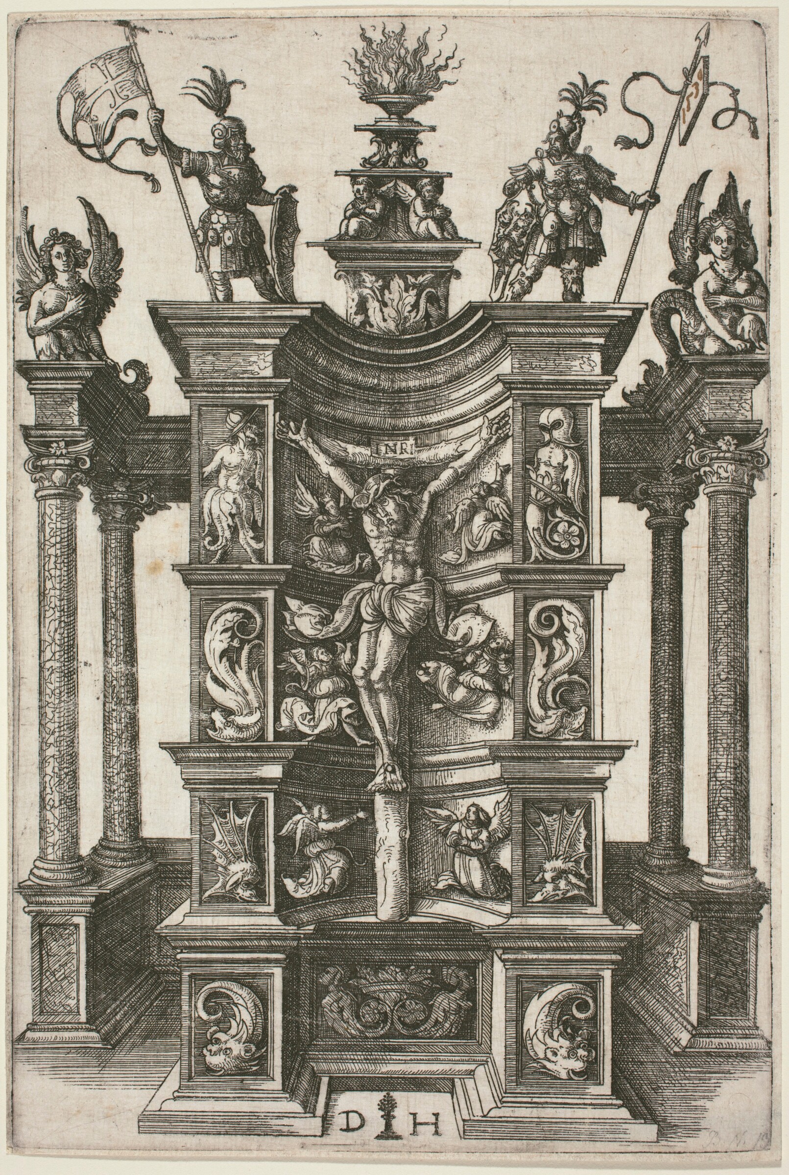 The Crucified Christ in a Decorated Niche, Daniel Hopfer, 1520s